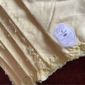 April Cornell Yellow 100% Cotton Napkins - Set of 6 NWT New Danica